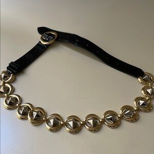 Jeffrey Campbell Gold Chain and Leather Belt